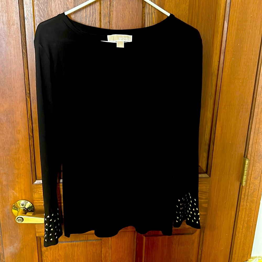 Michael Kors black with gold on sleeves